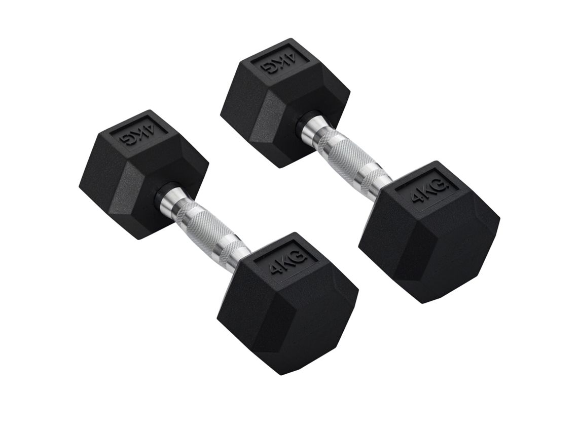 Halteres Hexágonos 2x4kg, Ferro Fundido