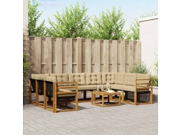 Vidaxl Conjunto De Sofás Para Exterior 10 Unid. Natural E Bege
