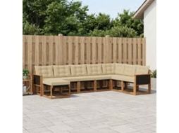 Vidaxl Conjunto De Sofás Para Exterior 8 Unid. Natural E Bege