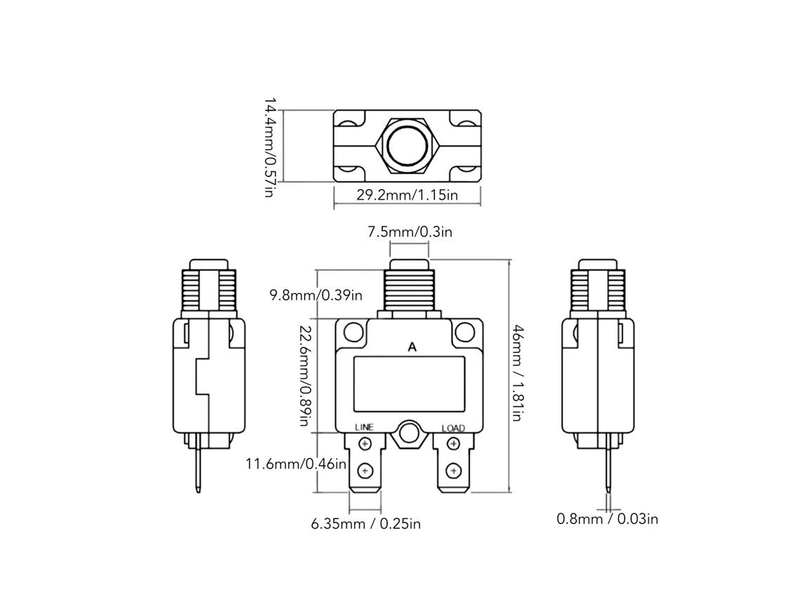 Protector De Sobre Carga Relé Manual 5a 250vac 65vdc