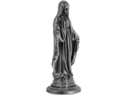 Estatueta Virgem Maria Sólida Finamente Trabalhada Zinco Prateado Decoração Religiosa Estar Quarto Liga Sala GOKOCO
