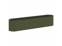 Conjunto 1 Vaso De Jardim Vidaxl Verde-azeitona Metal (200 X 40 X 40 Cm)
