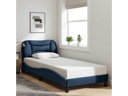 Vidaxl Estrutura De Cama Sem Colchão Hvar 90x190 Cm Tecido Azul