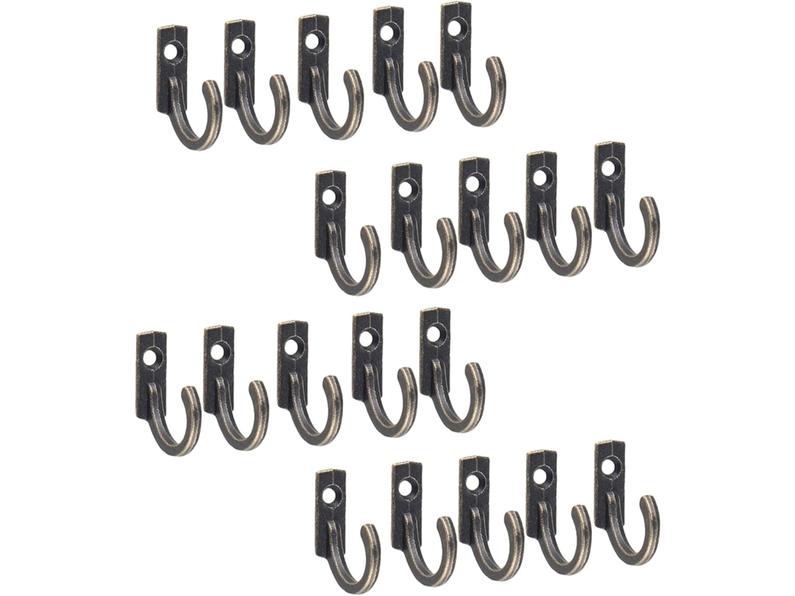 Conjunto Genérico De 20 Ganchos Parede Pequenos Em Metal Bronze Vintage Para Organização Doméstica, Economizando Espaço