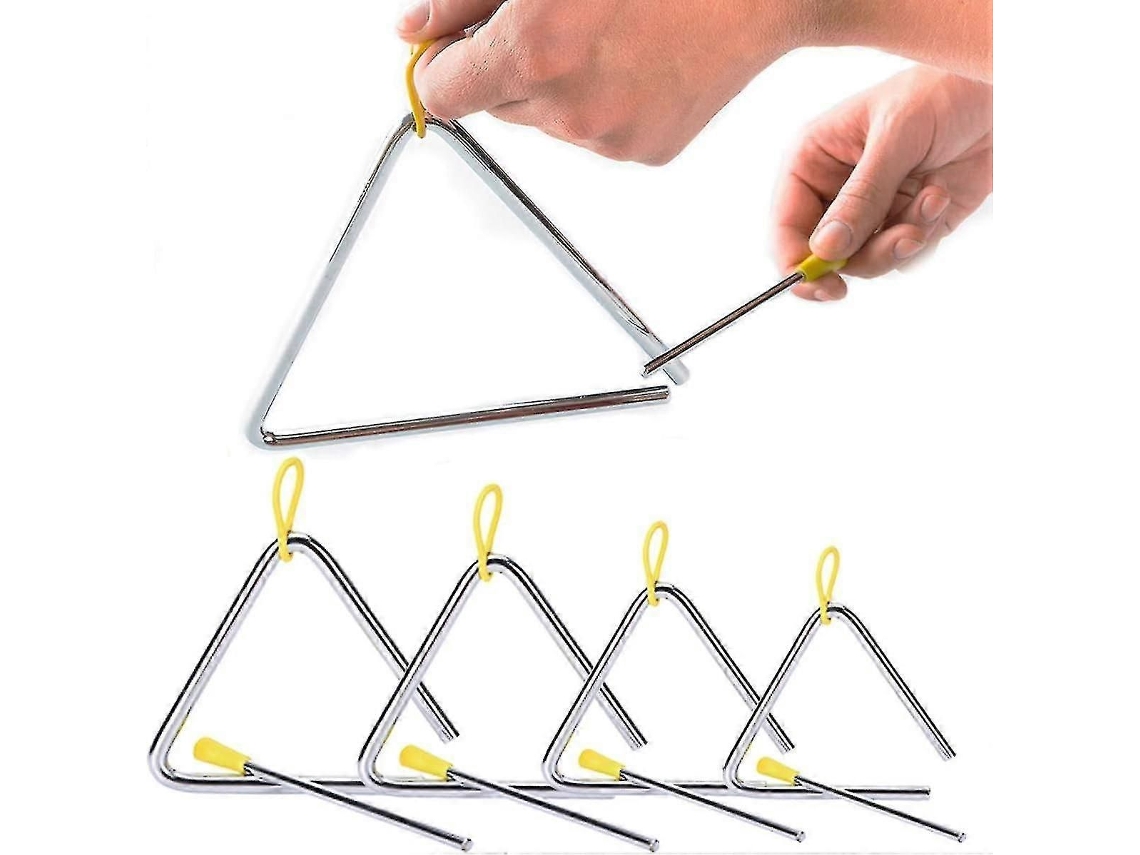 Conjunto De 5 Peças De Instrumento Musical Triângulo, 4 5 6 7 8 Polegadas, Triângulo Musical Com Baqueta Para Crianças