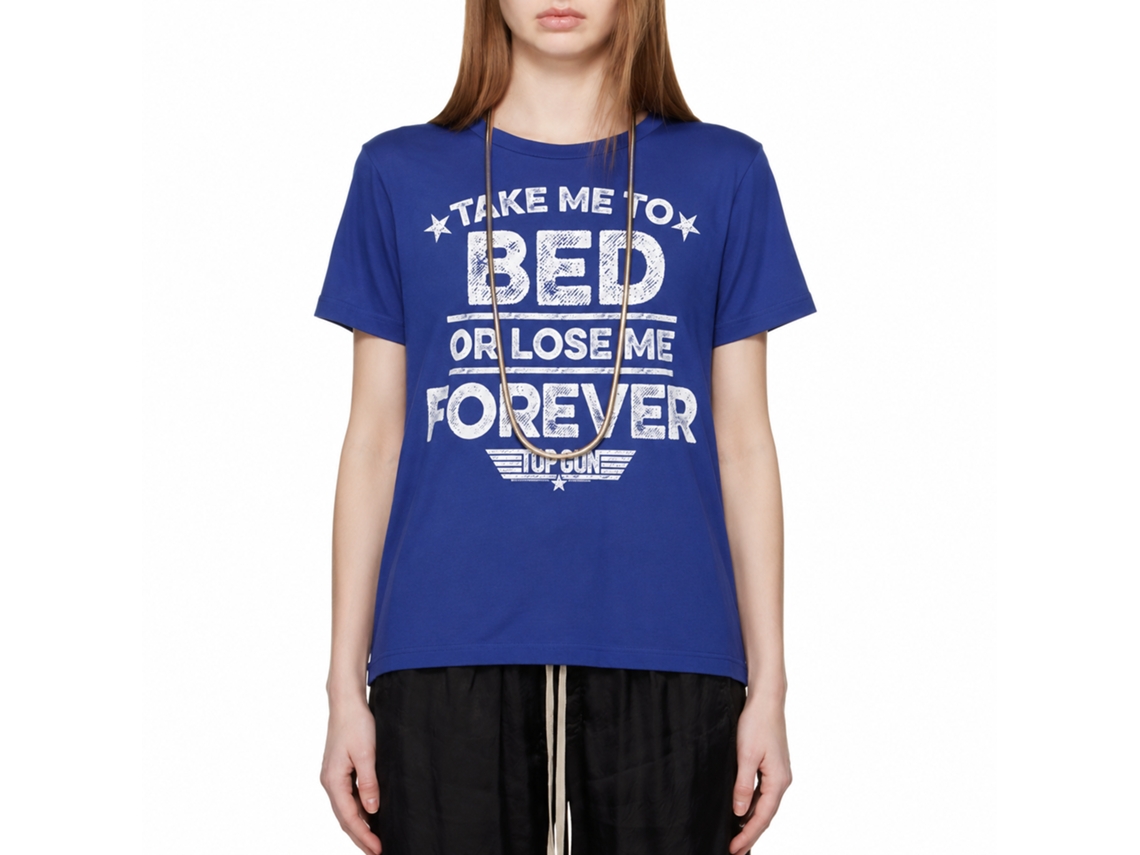 Rockinstone Top Gun Movie Lose Me Forever Solid Royal Adult T-shirt Size:m