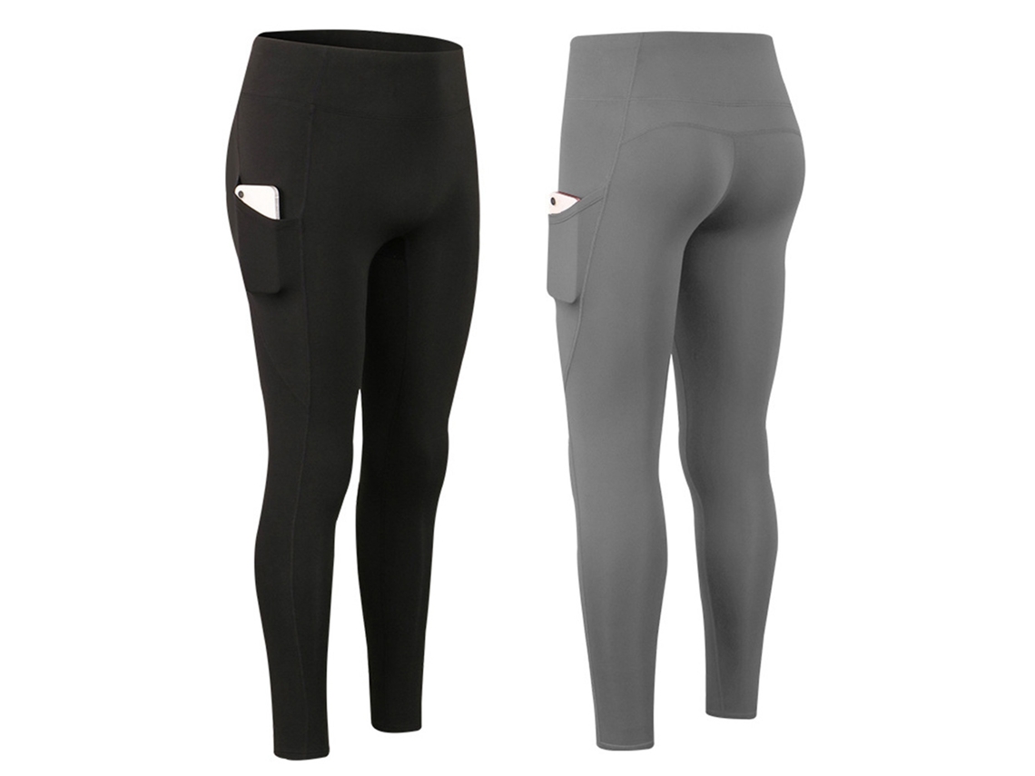 Leggings de Yoga Business, Alta Cintura, Pelúcia, com Bolsos, Quentes, Feminino | S/MARCA