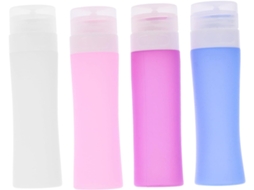 De 4 Frascos De Viagem Em Silicone Macio, À Prova De Vazamentos, Dispensadores Recarregáveis Para Líquidos