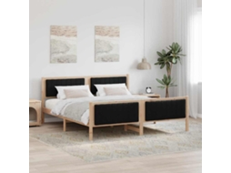 Vidaxl Estrutura Da Cama Com Cabeceira Castanho E Preto 180 X 200 Cm