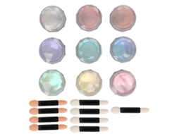 Polvo De Uñas Efecto Espejo 9 Colores Metálico Con Aplicador De Doble Cabeza Para Arte De Uñas Diy