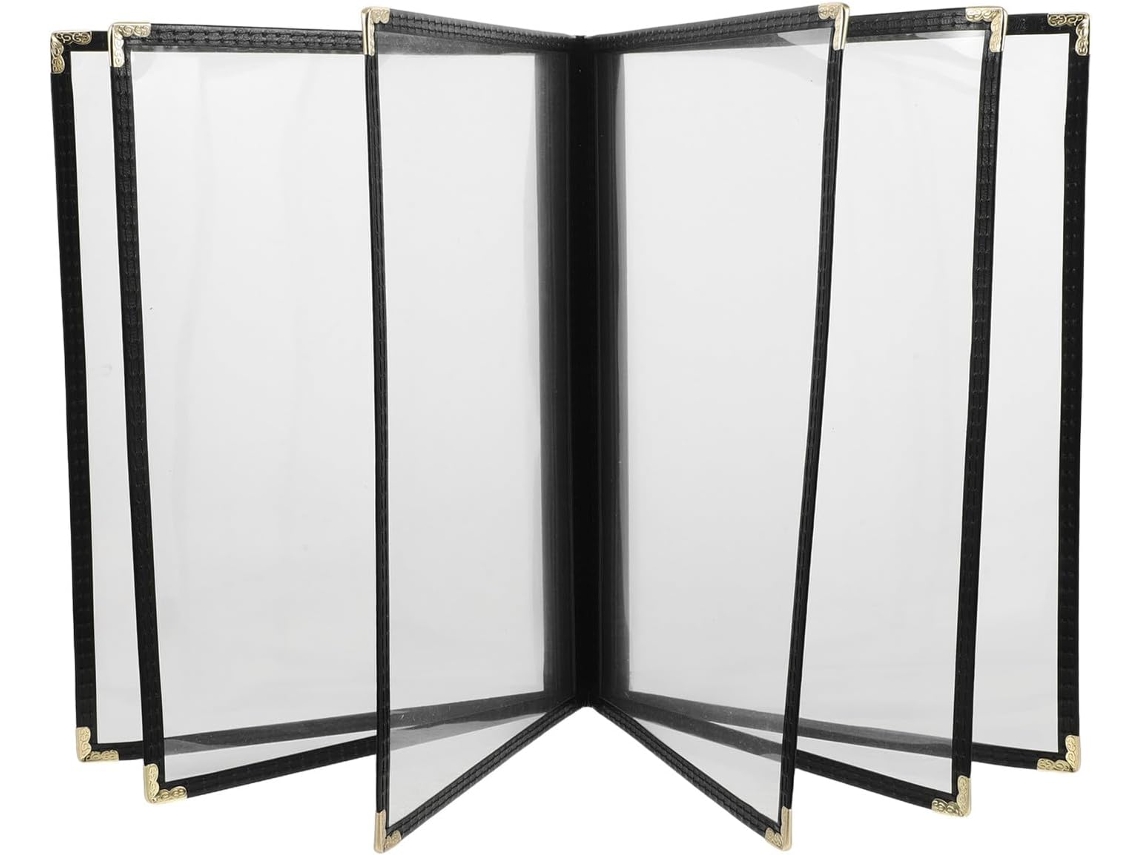 Pasta Transparente Shineofi Folhas Soltas, Durável E Fácil De Atualizar, 6 Páginas, Pasta De Pvc Cardápio