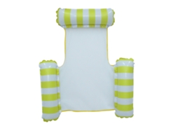 COLCHÓN flutuante inflável hamaca plegable riscado em forma de U para piscina, entretenimento aquático, amarelo