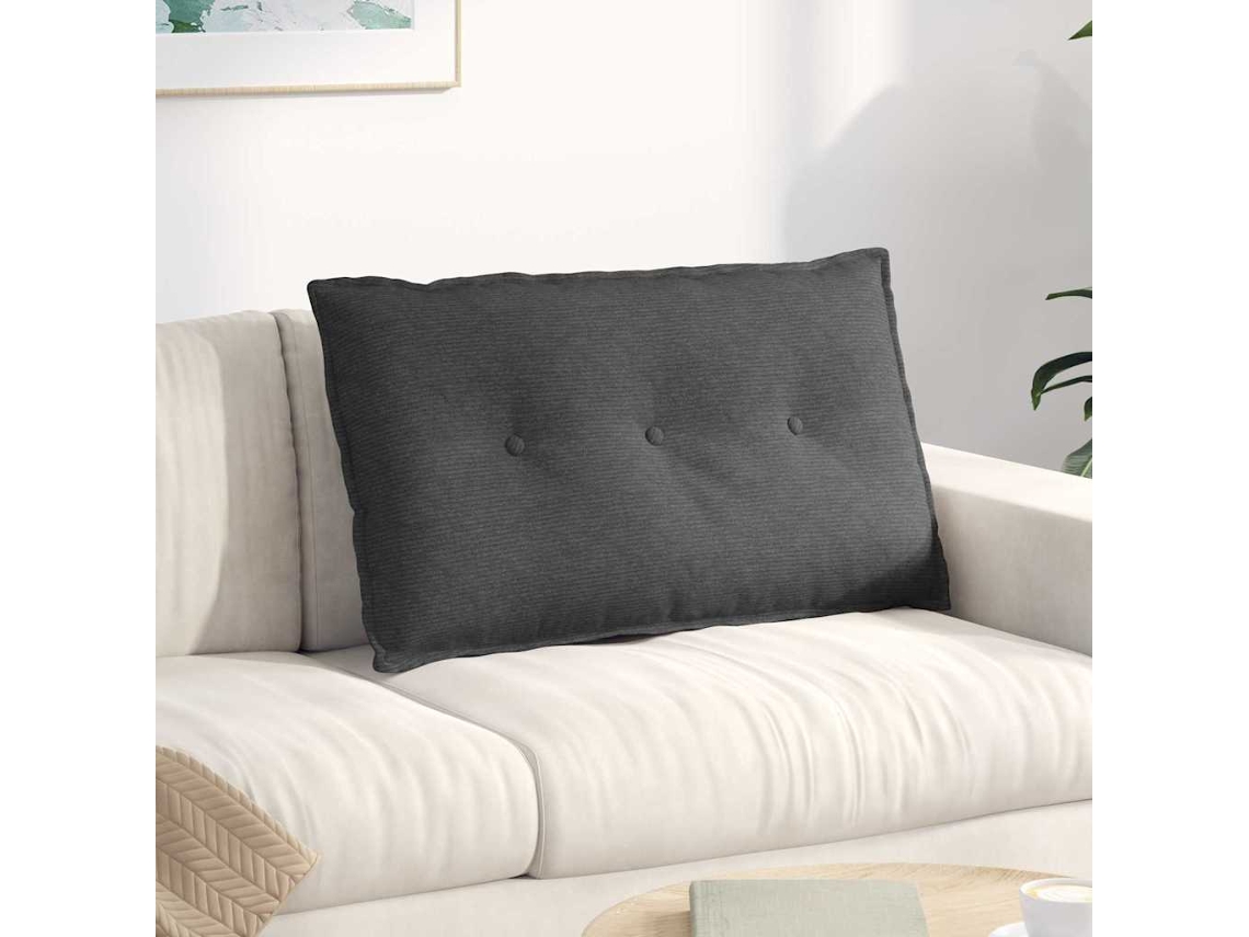 Vidaxl Travesseiro Para Costas Cinzento-escuro 80 X 50 Cm