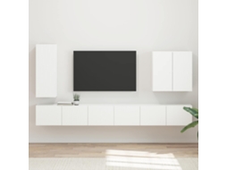 Vidaxl Conjunto De Gabinete De Parede Para Tv 6 Unid. Branco