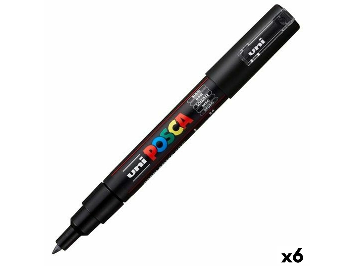 Rotulador POSCA Pc-1M Preto 6 Unidades