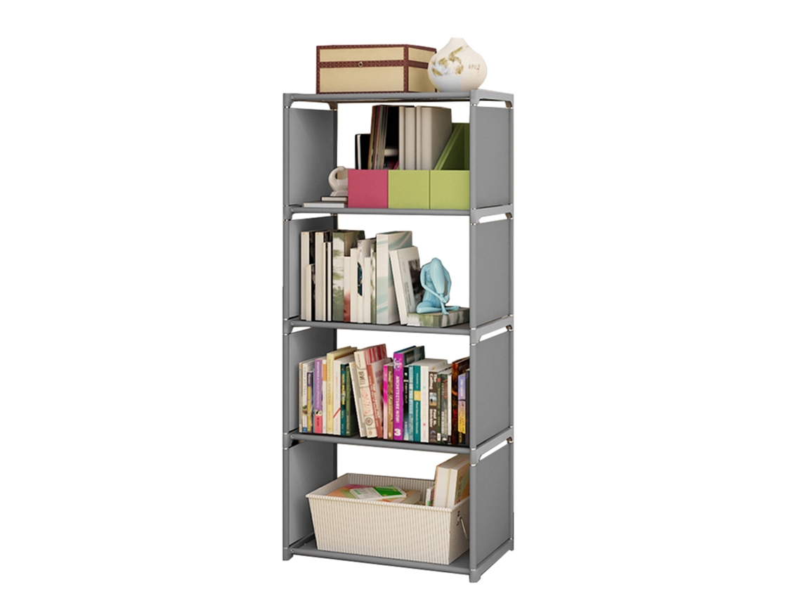 Estante de Livros com 5 Prateleiras e 4 Cubos, para Quarto, Sala ou Escritório