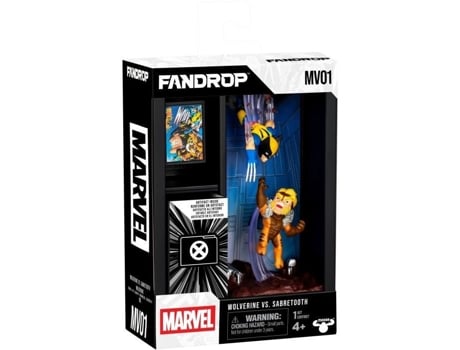 Figurinha Fandrop X Star Wars Wolverine Vs Dents De Sabre Vitrine Com Cena Icônica Mini Pôster 18 Cm