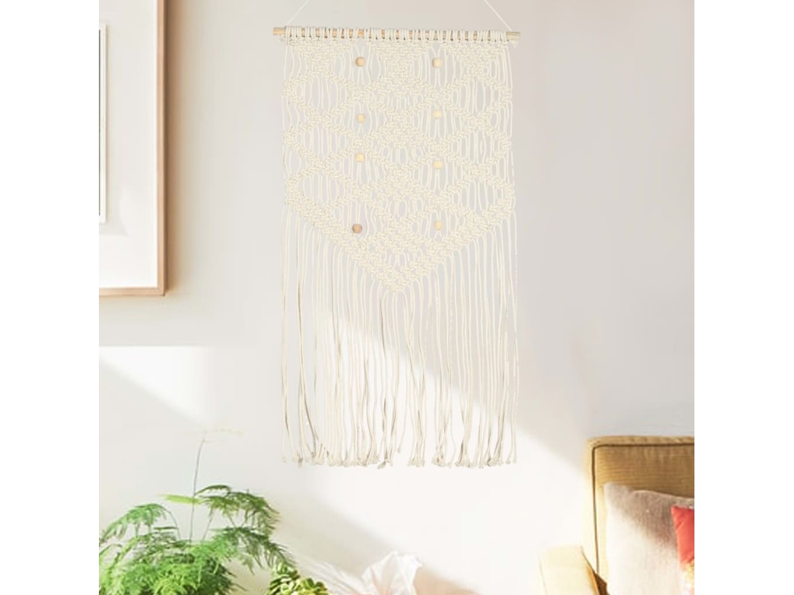 Vidaxl Suporte De Parede Em Macramé 40x80 Cm Algodão