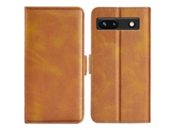 Capa De Couro Com Fivela Magnética Dupla Para Google Pixel 7a