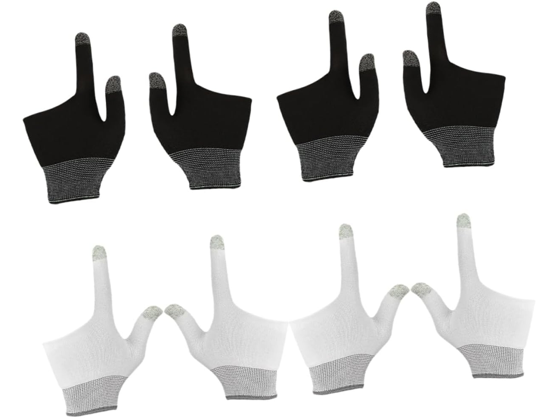 Abaodam Conjunto De 4-pares Pads Jogo Táteis Grafite Para Dois Dedos, Para Maior Precisão, Bilhar Preto E Branco