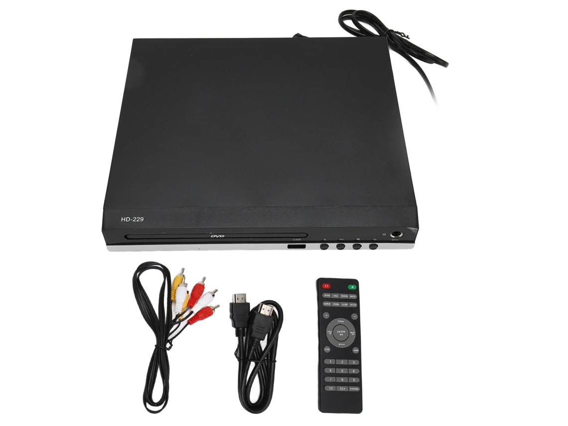 Aetheria reprodutor de Dvd Mini 1080p com Controle Remoto, Porta Usb e Interface Hdmi Av Uk Plug