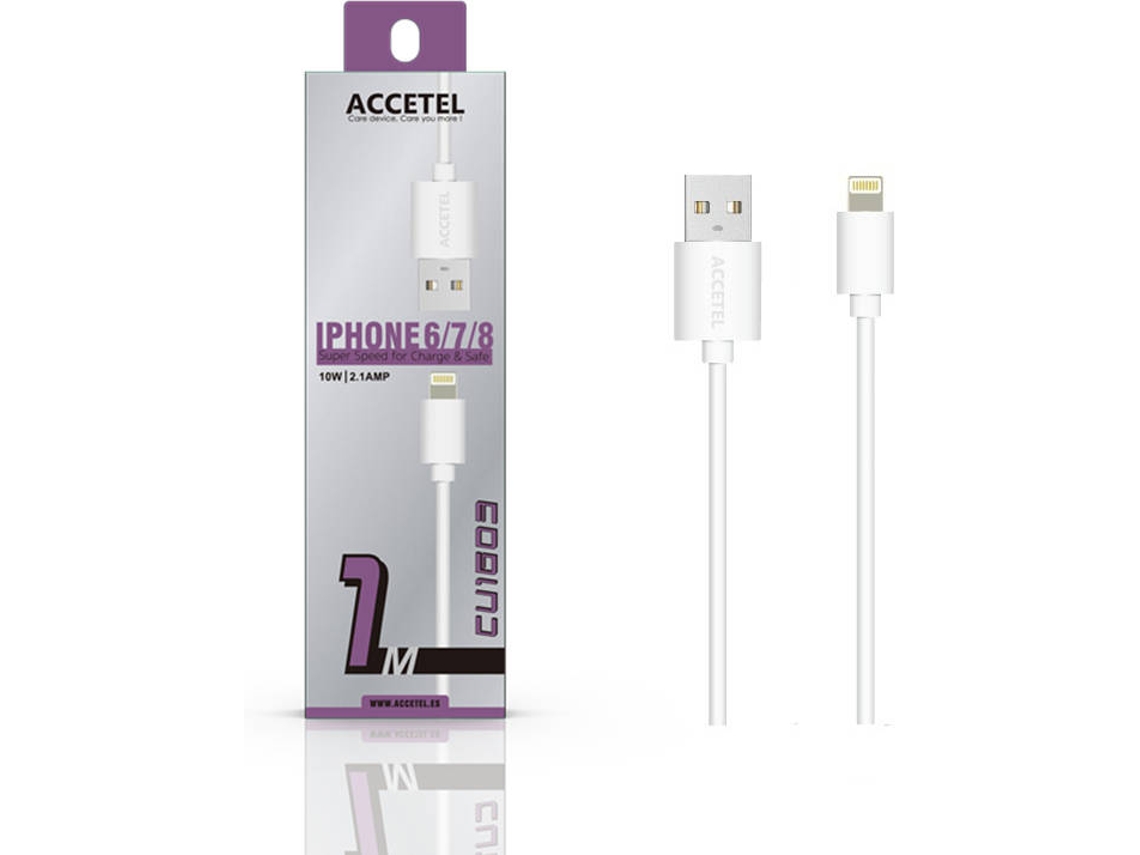 Cabo ACCETEL (Lightning-USB - 1 m - Branco)