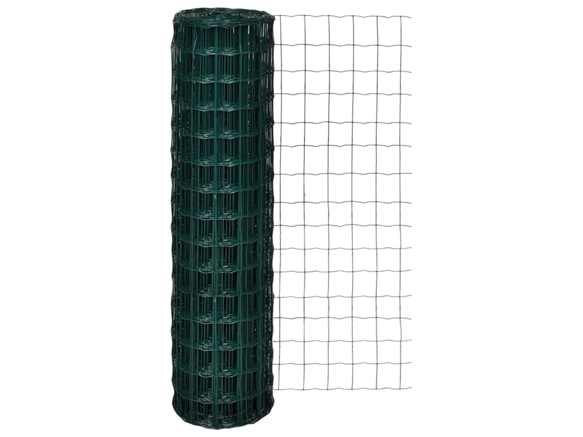 vidaXL Cerca 10 x 1,5 m aço verde