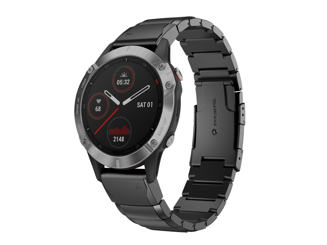 Bracelete de Smartwatch para Garmin Fenix 5X Plus 26mm de aço inoxidável com concha de tartaruga (preta)
