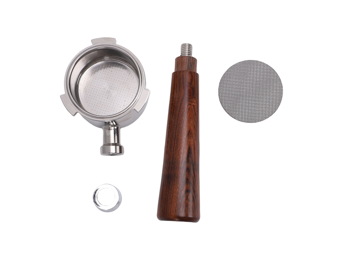 Cabo De Café Laxiscreed Com Punho De Madeira, 51mm, Aço Inox Sem Fundo, Compatível Universal