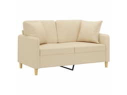 Maison Exclusive - Sofá 2 Lugares + Almofadas Decorativas 120 Cm Tecido Cor Creme