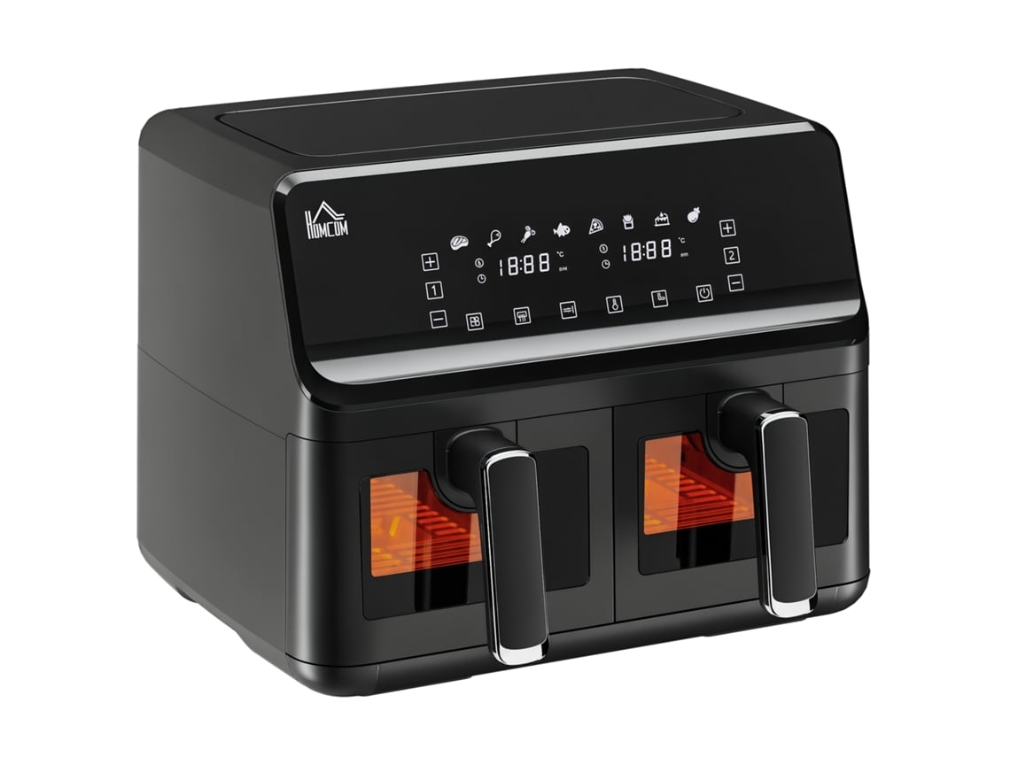 Fritadeira Elétrica AQUAFORGE sem óleo, 8L, 2500W, 8 programas, visor de temperatura, timer, preta
