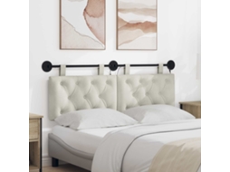 Vidaxl Cabeceira Suspensa Creme Veludo
