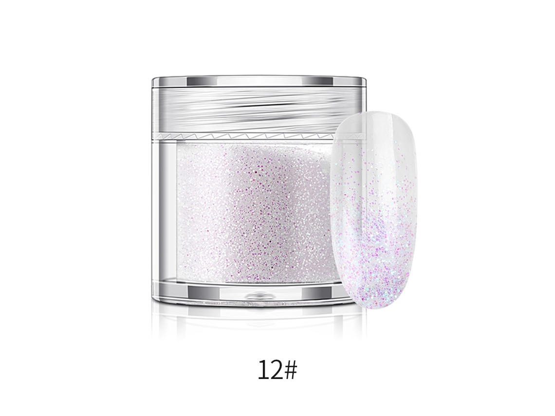 Pó De Glitter Para Unhas Em Garrafa Pigmento De Manicure 10g (cor Transparente)