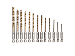 13 Brocas De Ponta Helical Hss Com Cabo Hexagonal Revestido De Nitreto De Titânio (1,5-6,5mm)