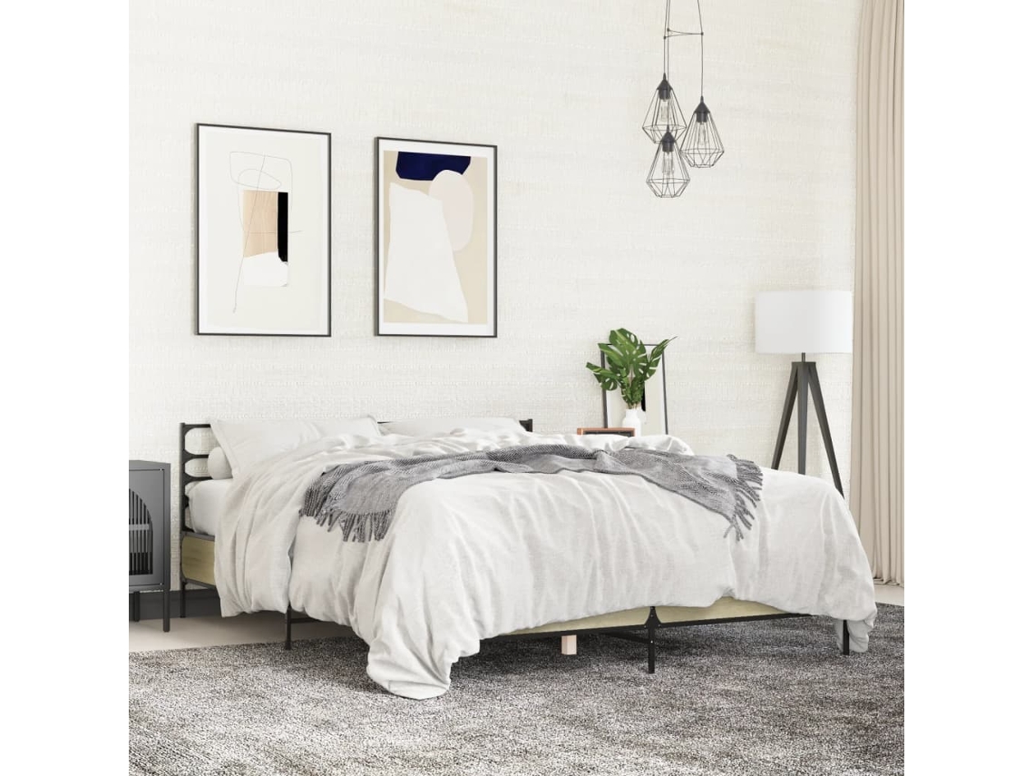 Vidaxl Estrutura De Cama 150x200 Cm Derivados Madeira/metal