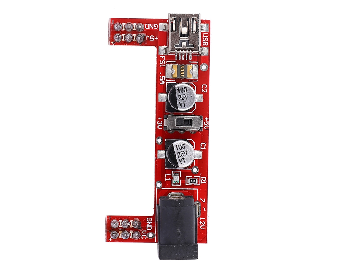 Fonte De Alimentação Para Breadboard Laxiscreed Com 2 Canais, Entrada 6,5-12v Dc De Alta Qualidade