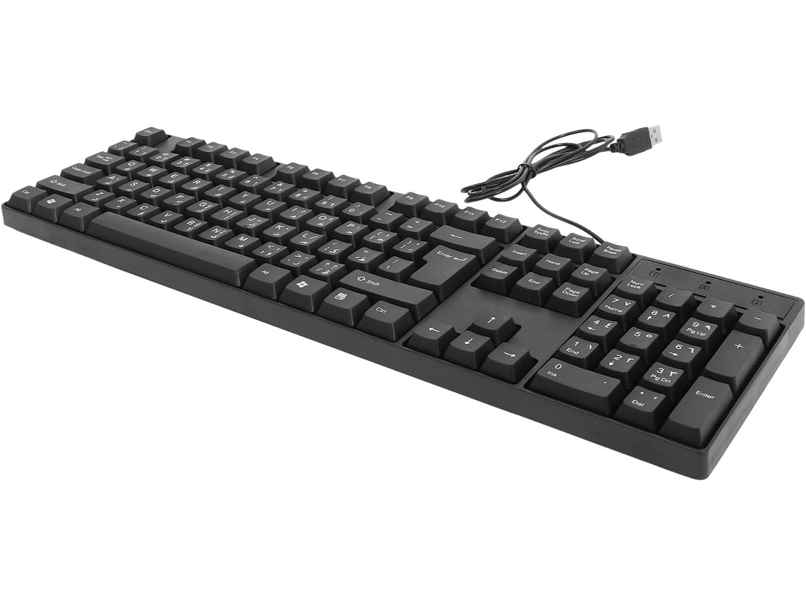 Teclado Usb Com Fio De 104 Teclas Com Design Moderno E Sem Latência, Na Cor Preta Abs.