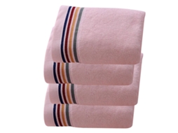Conjunto de Toalhas de Mãos NEVEANCE Tiras Qualidade Absorvente Algodão Rosa - 4pcs (35x75cm)