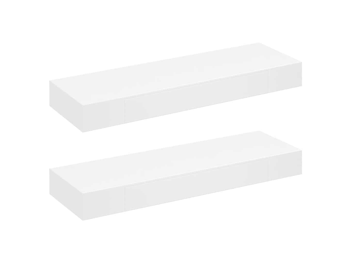 Prateleiras de parede suspensas com gavetas 2 peças branco 80 cm MAISON EXCLUSIVE