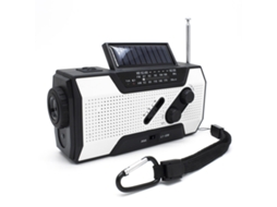 Rádio De Emergência Com Células Solares, Manivela, Rádio Fm, Bateria De 2000mah E Luz Led Brilvibera (branca)