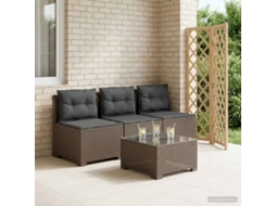 Vidaxl Sofá De Jardim 3 Lugares Com Almofadas Visual Rattan Pp