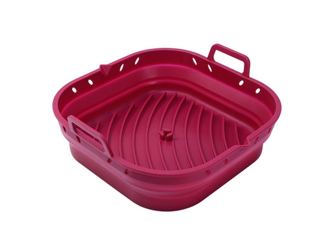 Sartén De Hornear Multifuncional Com Mango Resistente Ao Calor De Silicone De Grau Alimentar Antiaderente Reutilizável Cuadrado Rojo