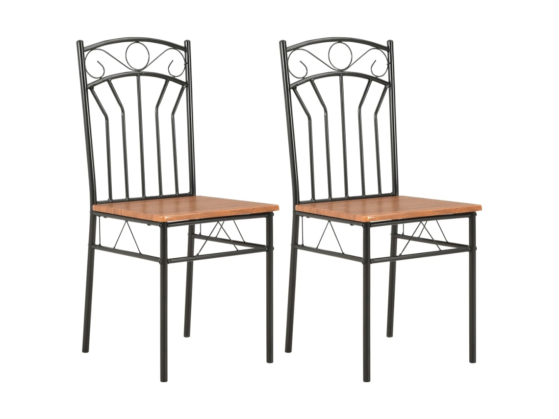 Vidaxl Cadeiras De Jantar 2 Pcs Mdf Castanho