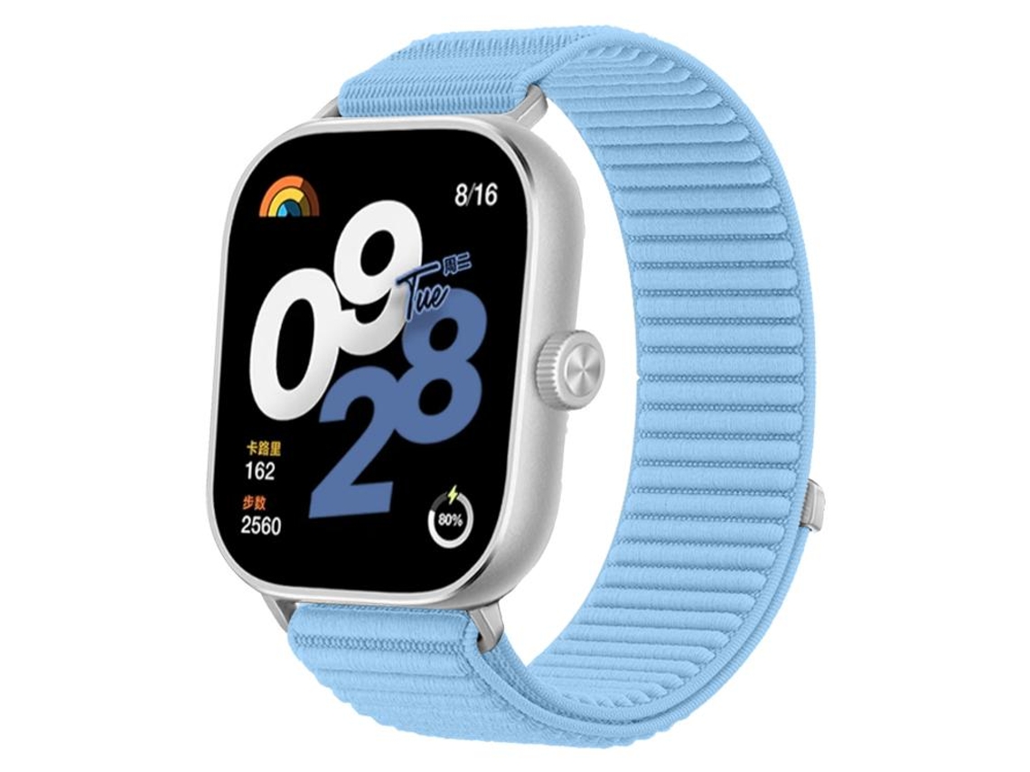 Bracelete Para Redmi Watch 6 / 5 / 4 - Nylon Trançado - Fecho De Velcro Azul Ilha