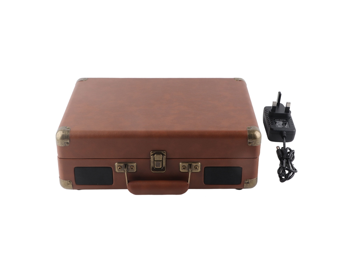 Toca discos Vintage Bluetooth 5.0, 3 Velocidades, Marrom Escuro