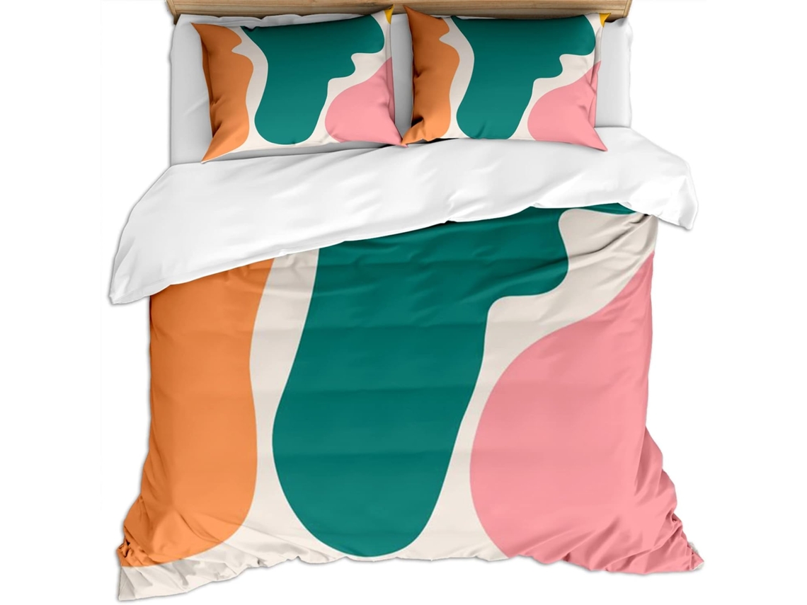 Capa de Edredom com 2 Fronhas 65x65cm em Microfibra Fronha 240x260cm,