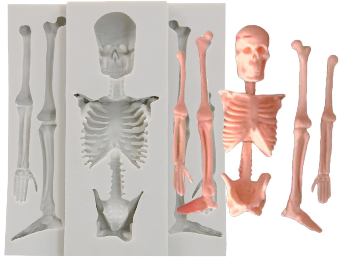 Moldes De Silicone Em Formato De Caveira - 11,2 Cm - Silicone