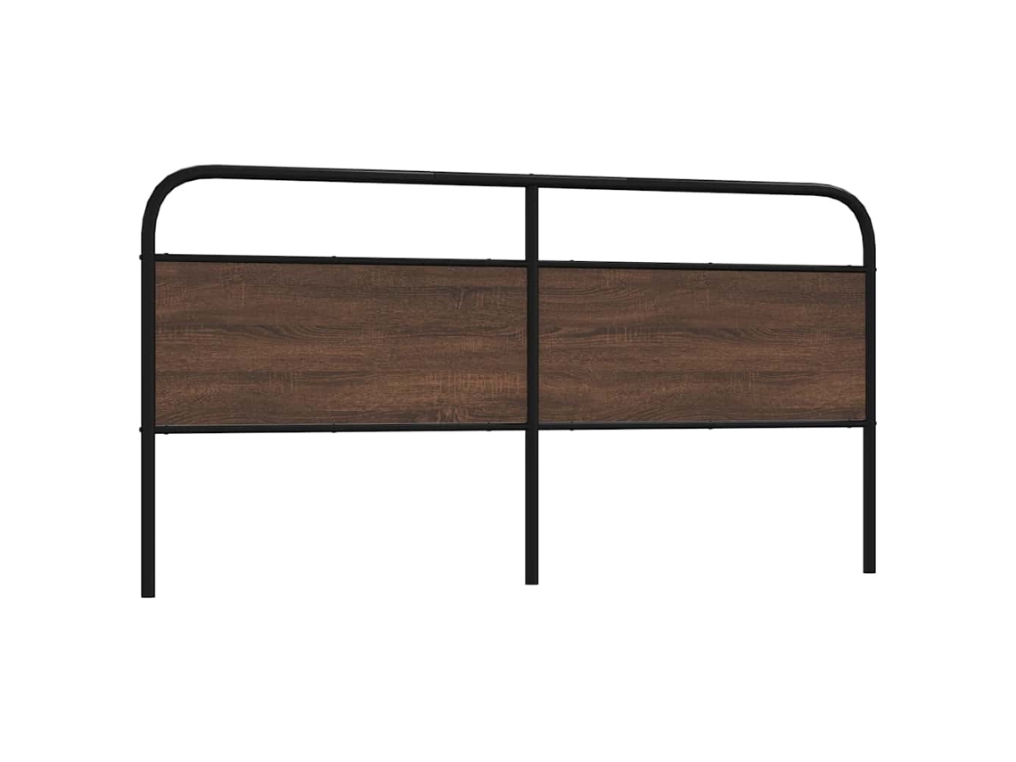 Vidaxl Cabeceira De Substituição 200cm Derivados Madeira/aço Carvalho Castanho