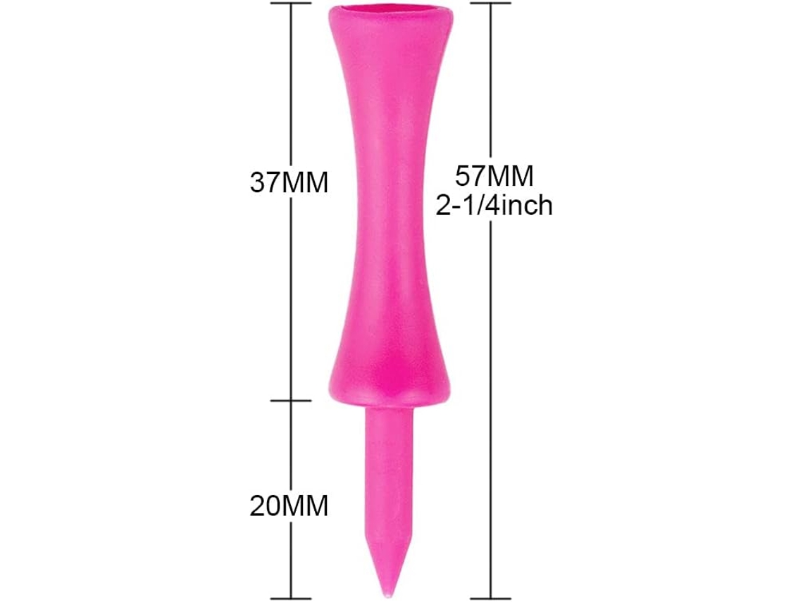 Pacote Com 100 Tees De Golfe De Plástico Rosa De 57 Mm Aquaforge