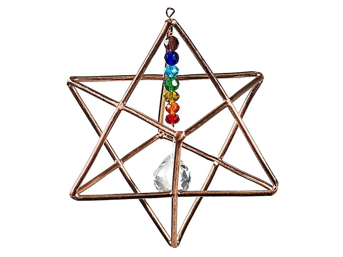 Merkaba Pendurado Com Cristal De Chakra
